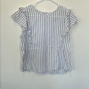 Striped Ruffle Sleeve Top